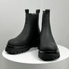 Men's thick soled shoes Warm autumn and winter styles Work or Fashion Party Office Height increasing Black daily versatile