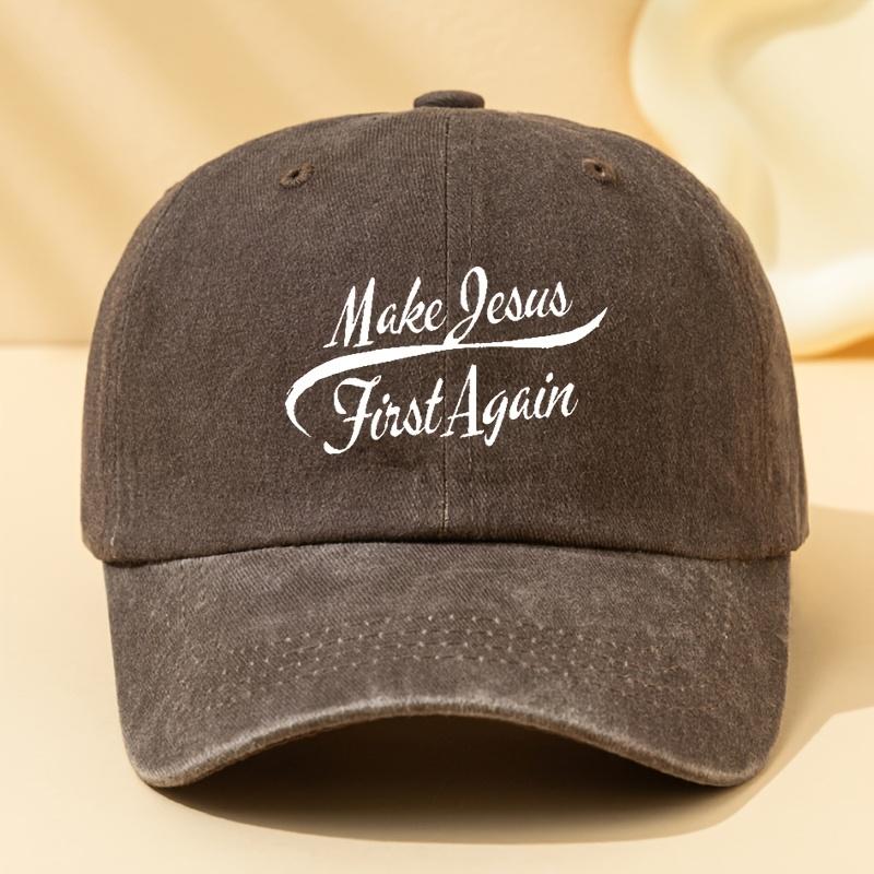 Make Again Letter Print Men's Washed Baseball Cap Peaked Cap Suitable for Outdoor Sports and Leisure