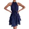 Independent Station Spring Summer European And American New Women'S Clothing Splicing Sleeveless Lotus Leaf Edge Dress