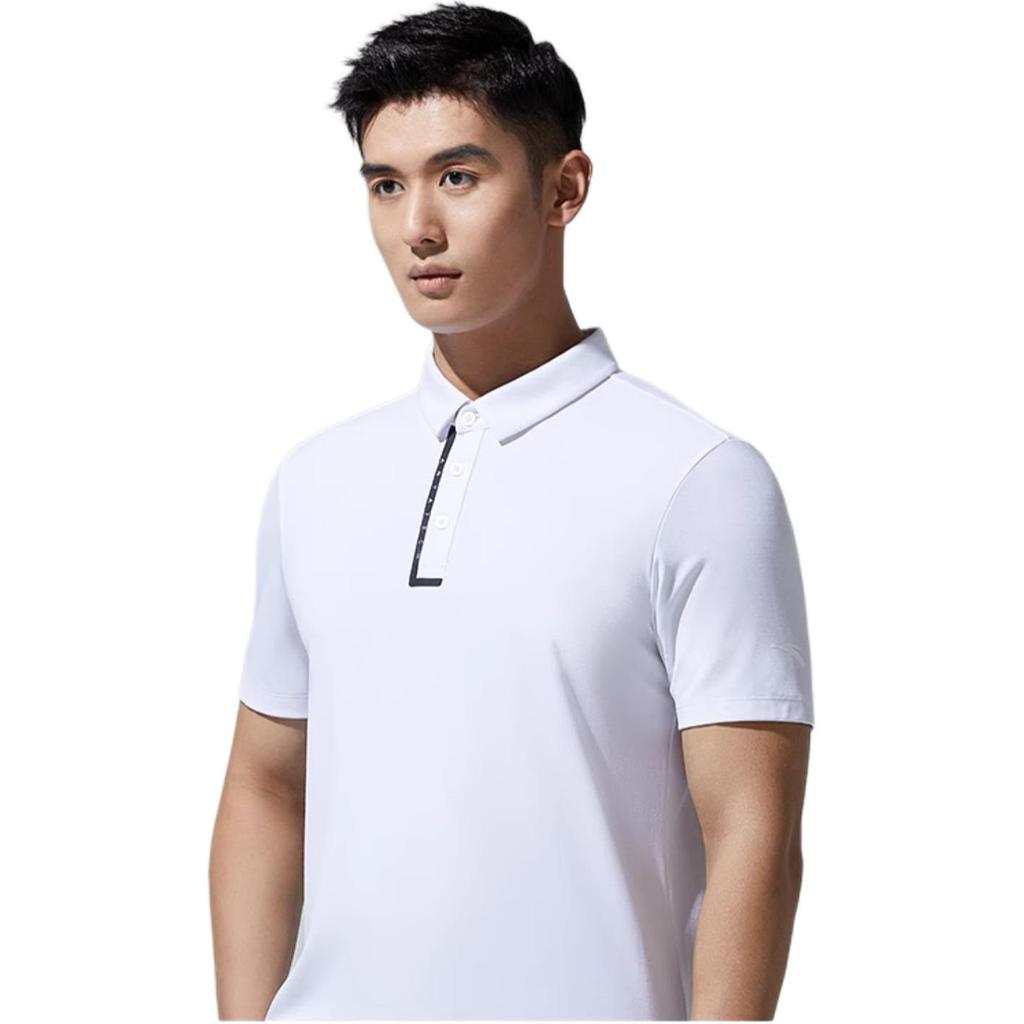Anta Solid Color Polo Shirt With Collar Men Tops White 152327110-1