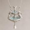 Retro Design Clavicle Chain Embossed Detail Wishing Fountain Necklace  Vintage Fashion