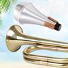 Set of 1 Trumpet Silencer Straight Mute for Trumpet Aluminum Alloy Sound Sound Pressure Silencer for Indoor and Home Practice Silencer, & Cork,