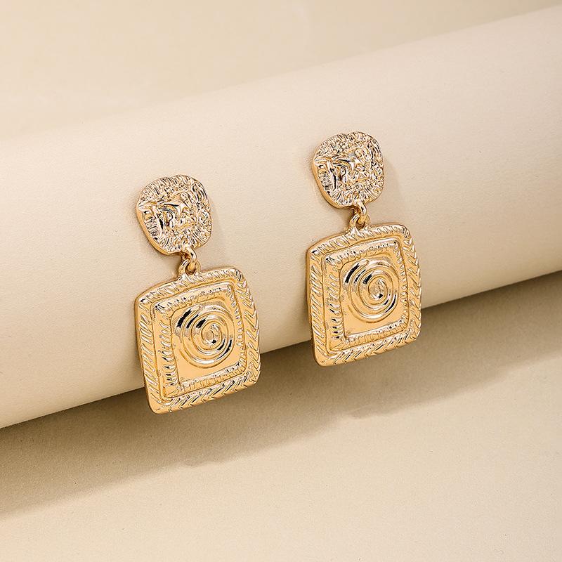 

Модные милые крутые геометрические неровные квадратные преувеличенные женские серьги золотой