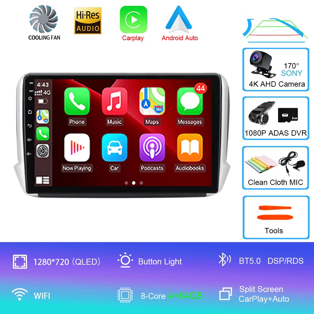 Android 14 For Peugeot 2008 208 Series 2012-2018 Car Multimedia Navigation GPS Carplay 2din Stereo Autoraido Radio 5G WIFI DSP