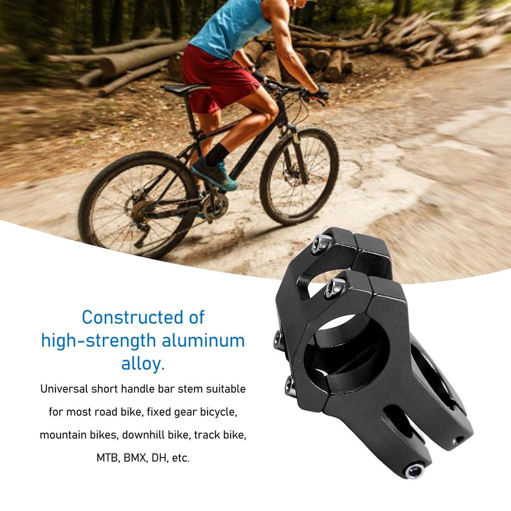 31.8mm Bike Stem Mountain Bike Stem Short Handlebar Stem for Most Bicycle Road Bike BMX Fixie Gear Cycling Aluminum Alloy Black