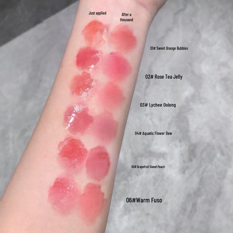 Gegebear Soft Mist Watery Lip Glaze: Moisturizing, Light Nude, Color-Enhancing, Whitening, Plumping, Pure Desire Cross-Border Beauty Lip Gloss.