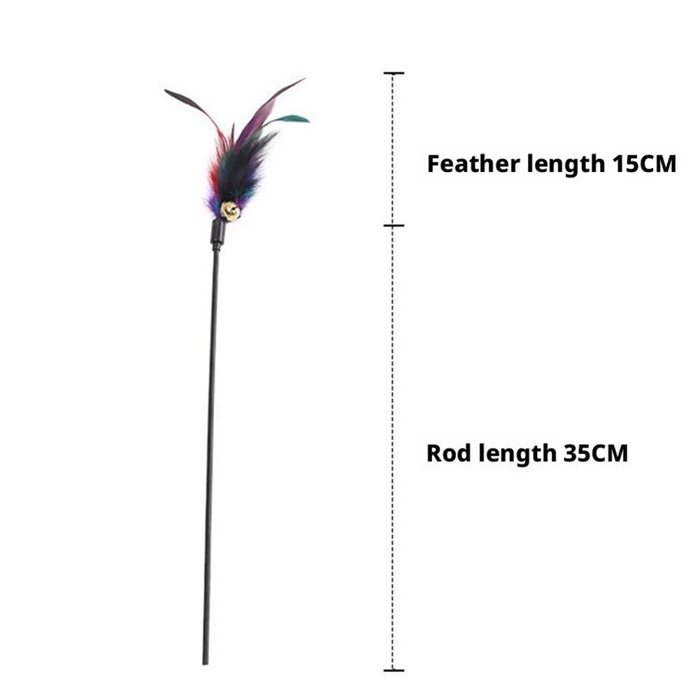 Cat Interactive Wand Colorful Feather Chicken Feather Cat Stick Bell Portable Creative Fashion Novelty Pet Cat Supplies