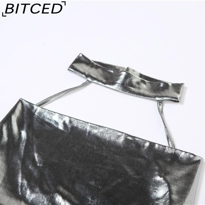 BITCED Spring Women's Solid-Color Slim-Fit Streetwear Fashion Halter Neck Sexy Backless Tank Top