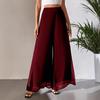 Women's Wide Leg Pants Casual Chiffon Loose Trousers for Summer