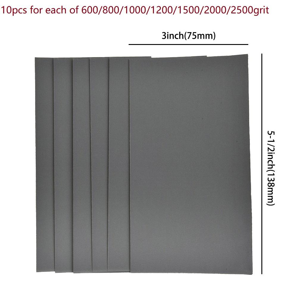 70/10PCS Sandpaper 600/800/1000/1200/1500/2-000/2500 Grit Sand Paper Water/Dry Sanding Paper Abrasive Tools Sand Paper