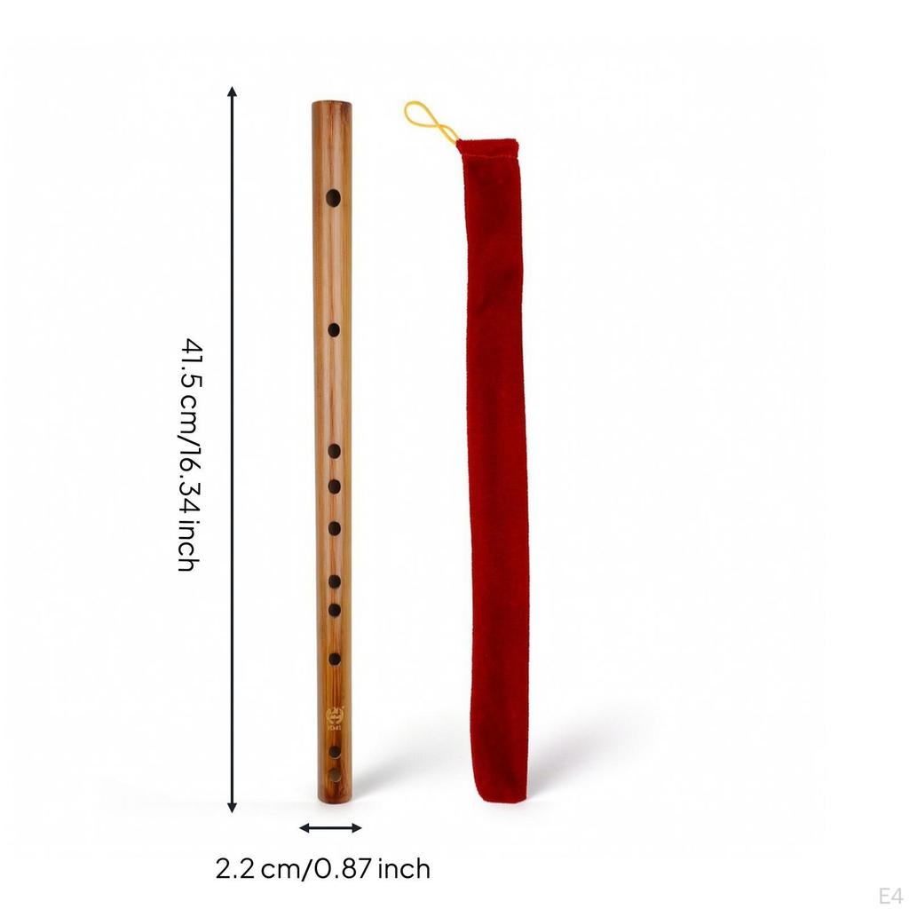 Bamboo Flute AirDried Dizi Straight Traditional Chinese for Students, Beginners, Rehearsal