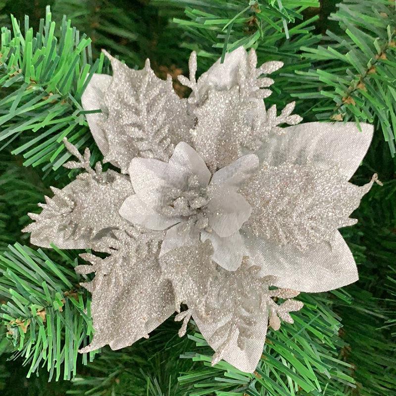 Zlatý prášek Třívrstvý vánoční květinový věnec a ozdoba na stromek