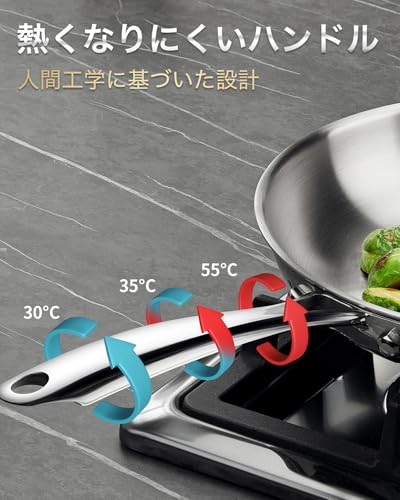 KOCH SYSTEME CS 3-lagige Edelstahl-Bratpfanne, 26 cm, Induktionsgeeignet, Komfortabler Griff, Ofenfest und Spülmaschinenfest