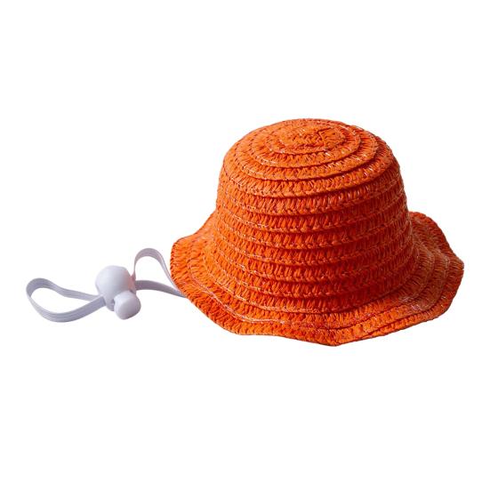 Pet Straw Hat Cat Sun Hat with Adjustable Drawstring Summer Pet Sun Hat for Cats And Dogs Outdoor Walks Sun Protection