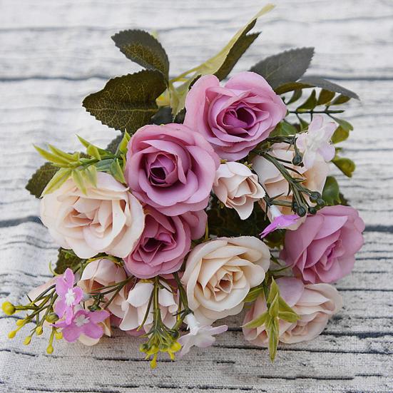 1 Bouquet 5 Branches European Style Artificial Royal Rose Home Room Decor