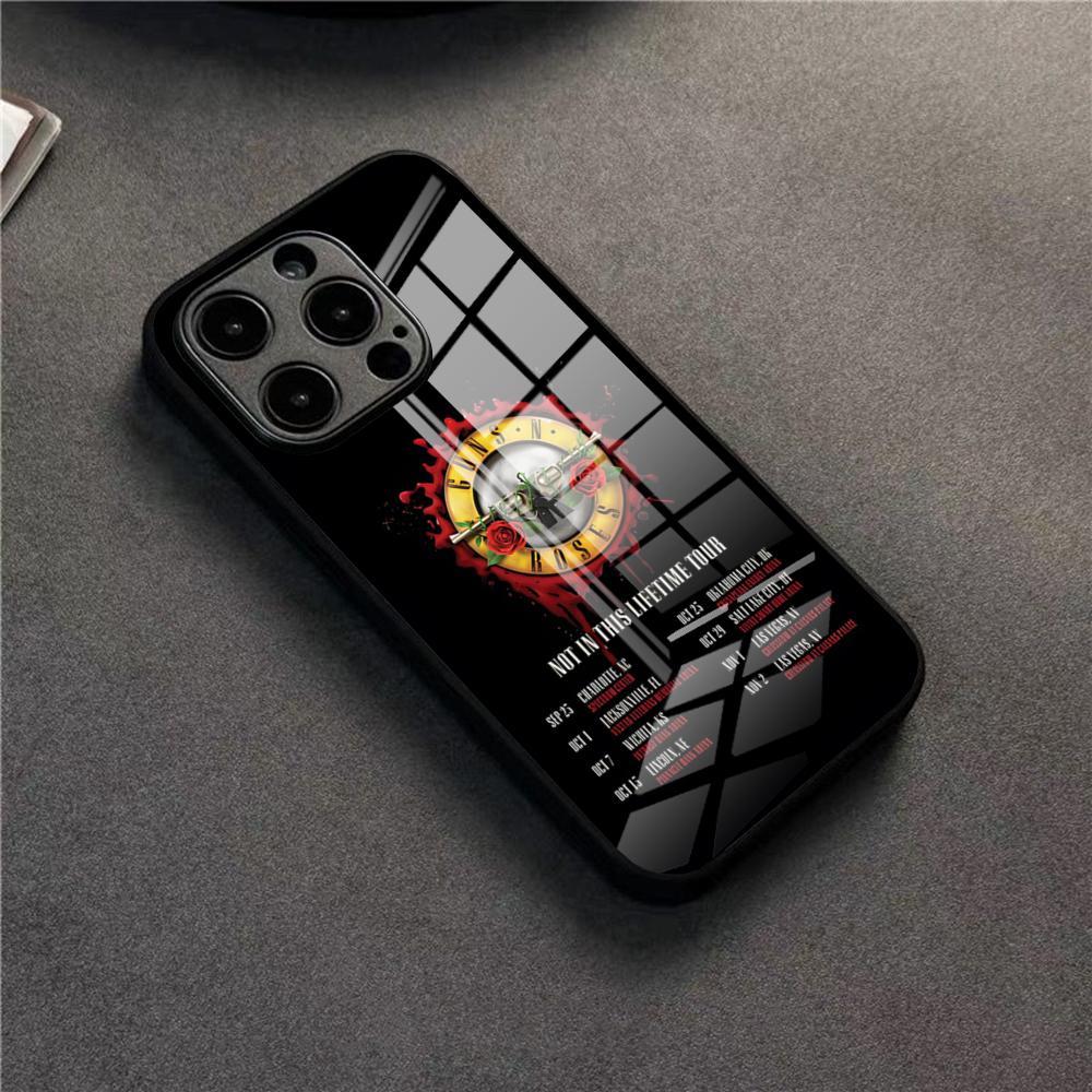 Band G-Guns N Roses Phone Case For 17 Pro Max IPhone 16 Pro 14 12 11 13 Mini X XR XS 15 Plus SE Glass Cover