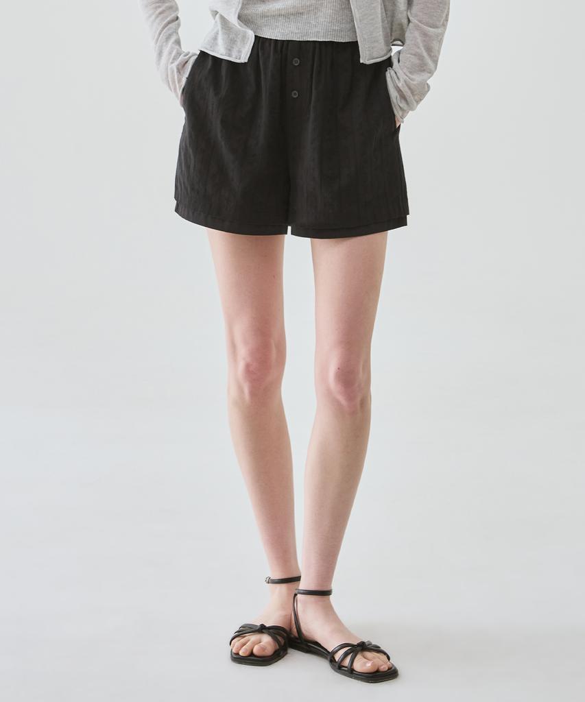 Deuloupisumeon Cotton Punched Layered Shorts [White]