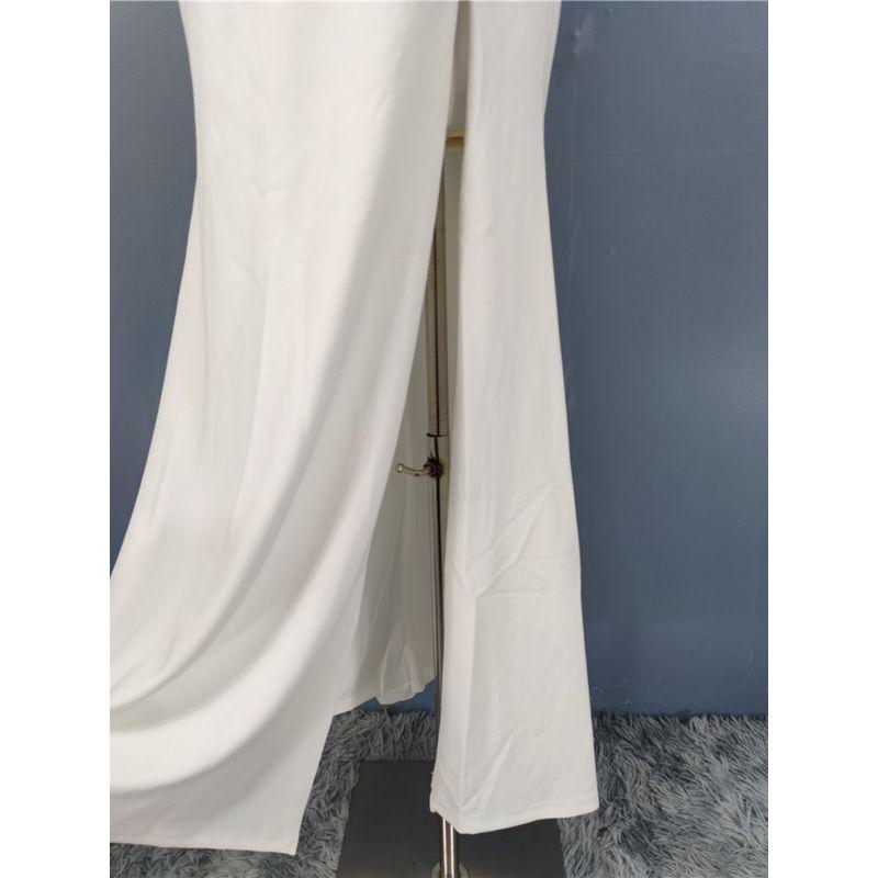 Export Single in Home Elegant Midriff Outfit Pearl Stitching Design Beautiful Banquet Stand Collar Party Dress Annual Meeting Dress