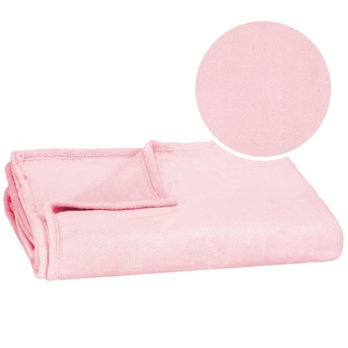 Springos® Dikke Sprei 200x220 Luxe Plaid Zacht Warm En Pluizig - Een Tint Roze
