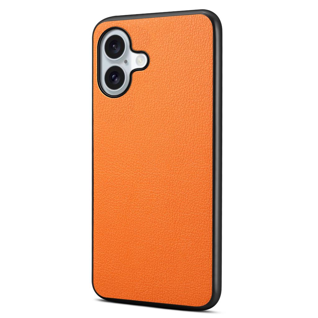 For iPhone 17 Case Calf Texture Leather + PC + TPU Phone Cover