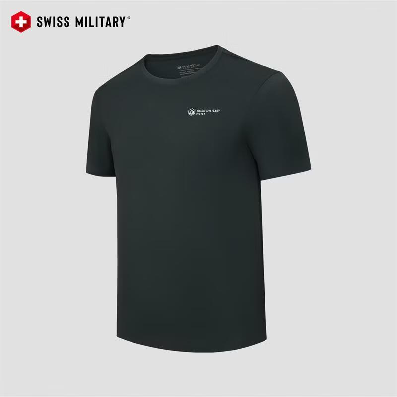 SWISS MILITARY Men s Cool Quick-Dry Round Neck T-Shirt 4XL