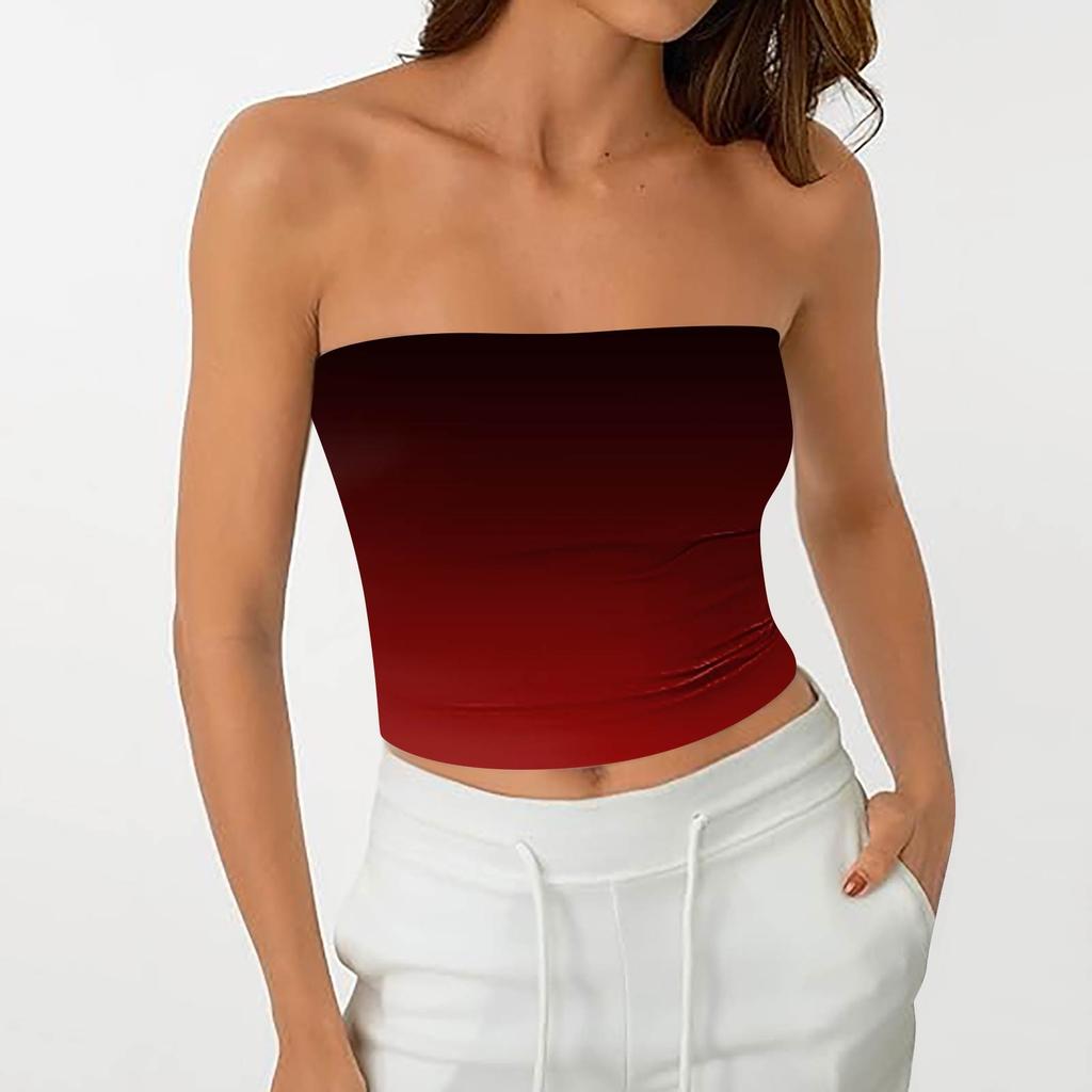 Crop topy pro ženy Sexy Cami tílko Letní trubkové Bez rukávů s potiskem Kamizolové tričko Vesta