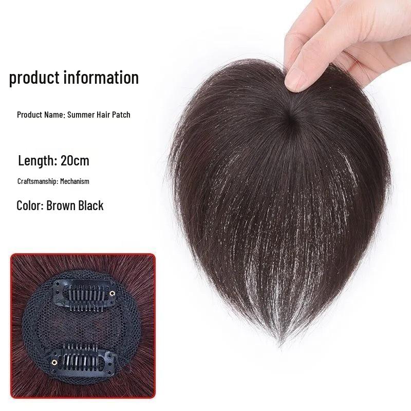 Peruca Curta Cinza para Cobrir Cabelos Grisalhos Feminina: Adesivo Leve para Cabelo de Verão