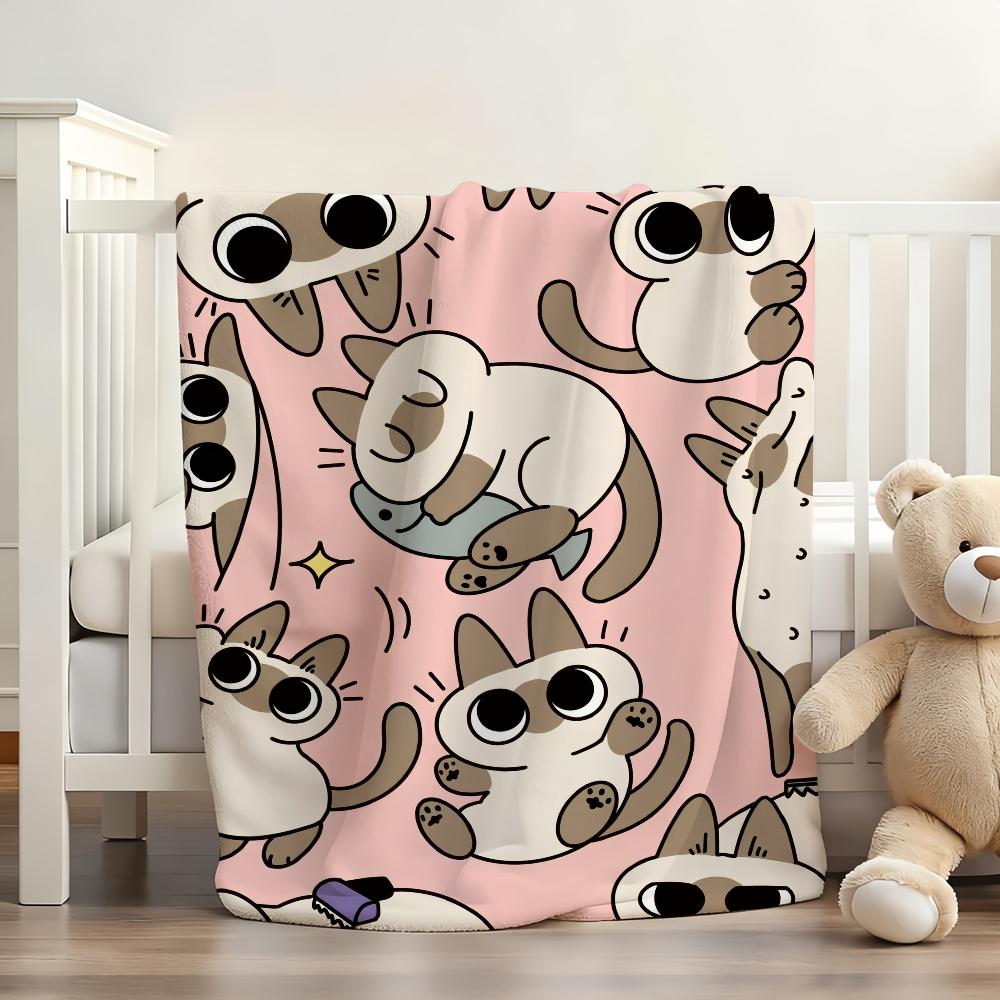 Cartoon Cute Nobeko xiaodouni Blanket Soft and Skin Friendly For Couch Bed Napping Bedspread All Seasons Comforter