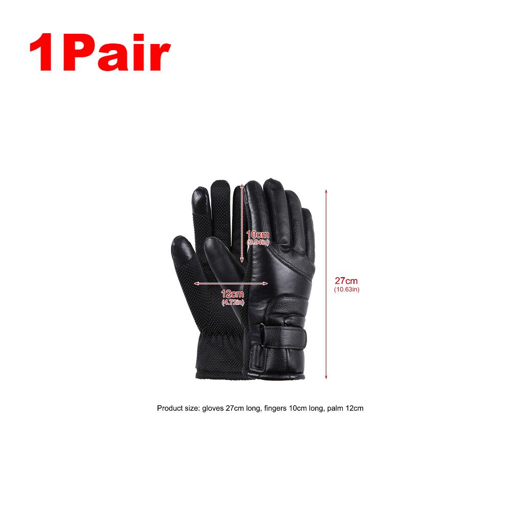 USB-wiederaufladbare beheizbare Handschuhe Touchscreen Leder Winddicht Wasserdicht Warmer Handschuh für Outdoor Skifahren Radfahren Angeln Ohne Batterie