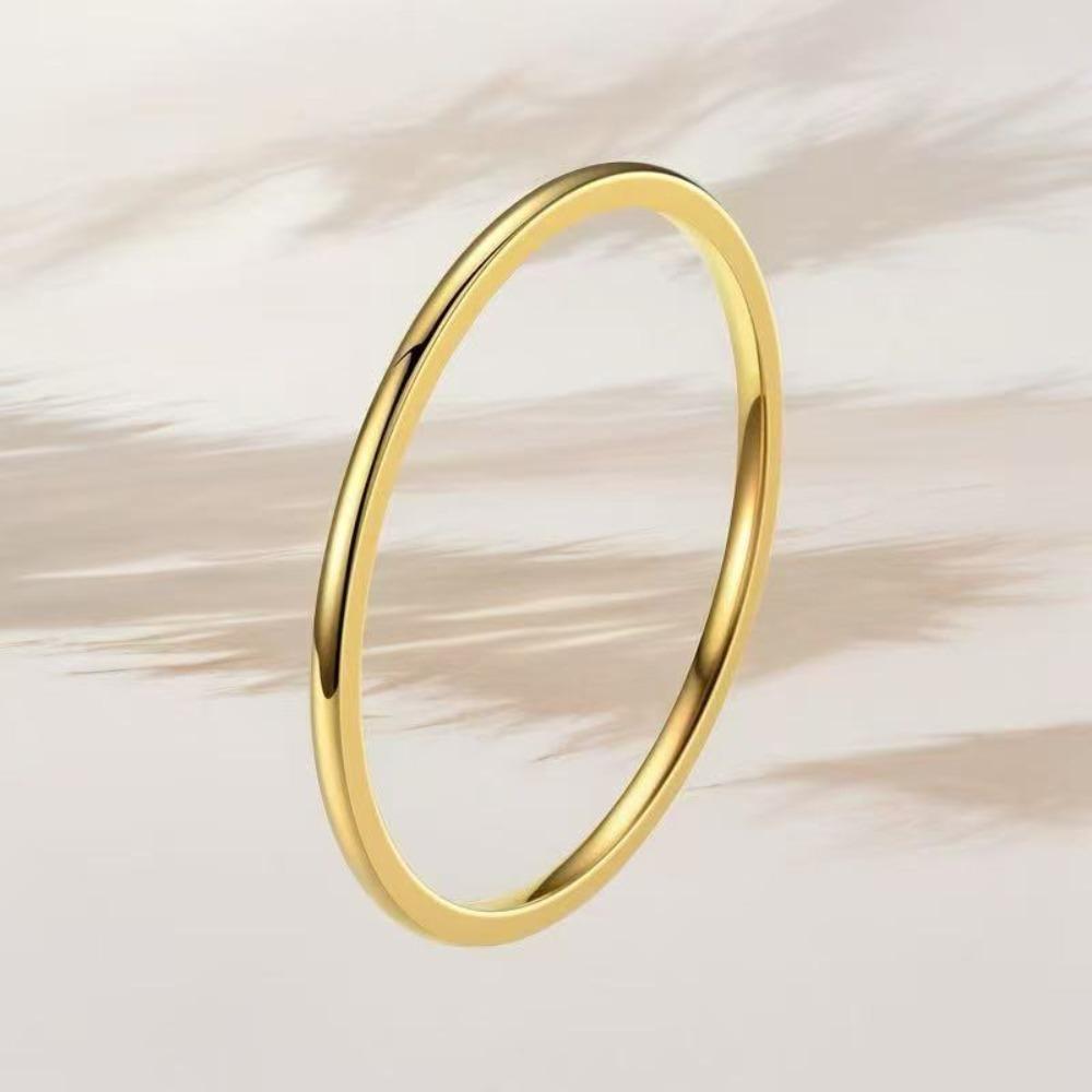 2MM Stainless Steel Smooth Rings For Women Men Titanium Steel Ring Couple Wedding Fashion Waterproof Jewelry Gift