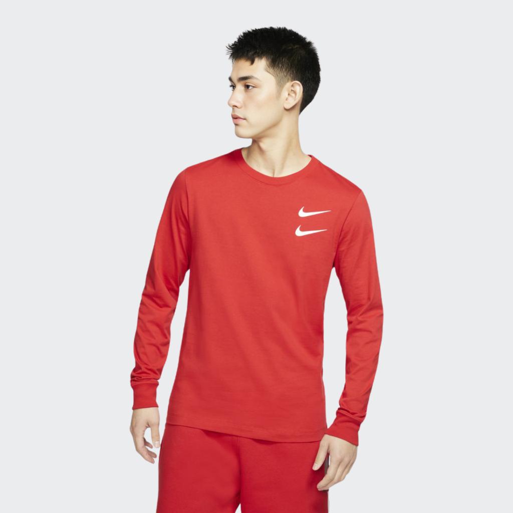 Nike Sportswear Swoosh Long Sleeve Tee Men Tops Red CK2259-657
