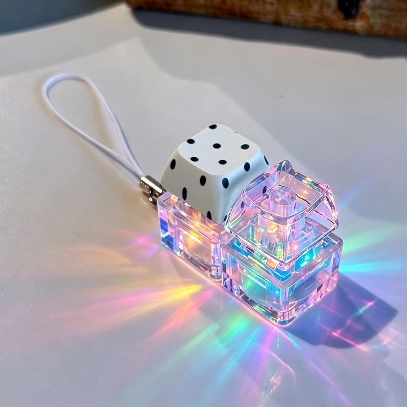 Glowing Keybopard Keychain 1-9 Key Keycap Keychain Press Button Keyring Stress Releasing Decompression Keyrings Bags Charms