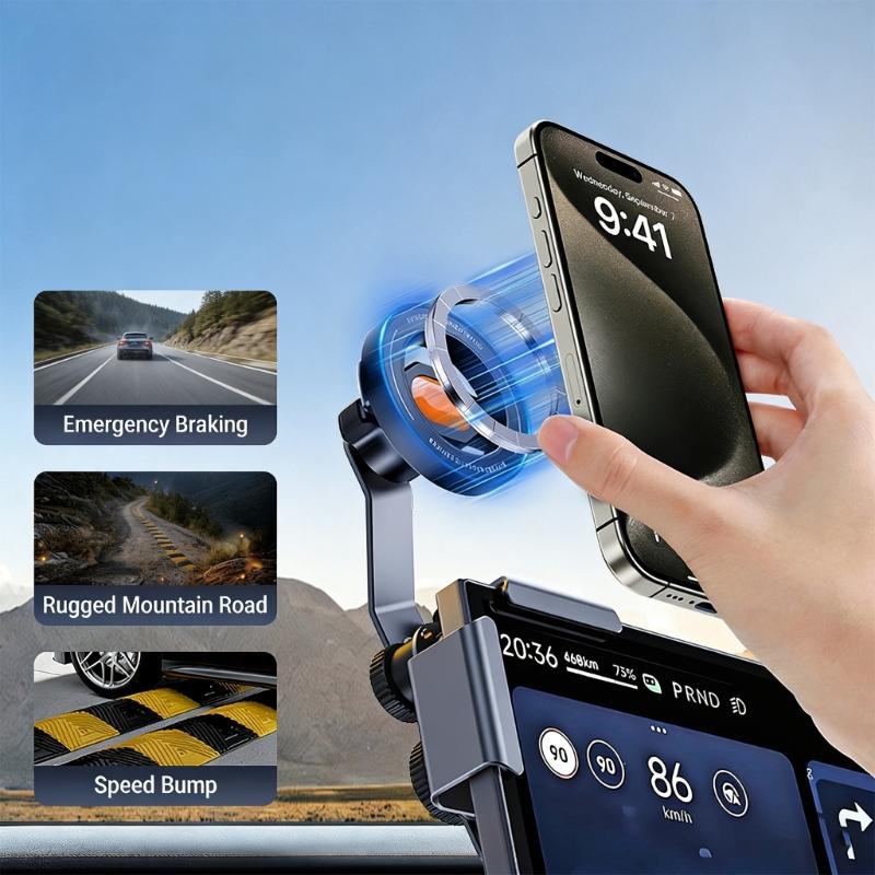 Car Mounted Display Screen Mobile Phone Holder 360 Degree Rotation Navigation Mount for Electric Vehicle