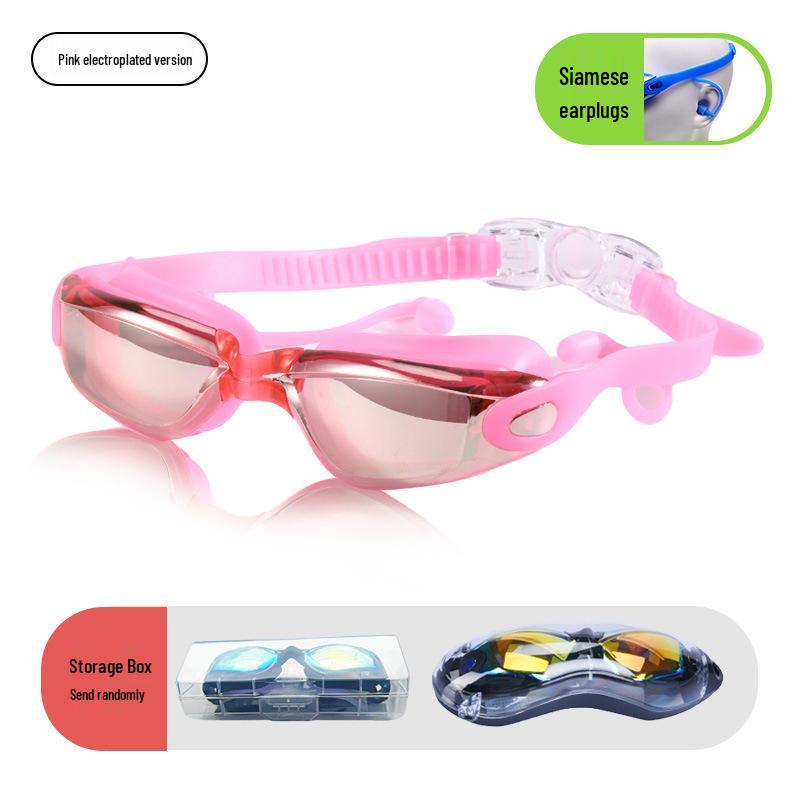 Anti-Beschlag-Schwimmbrille für Myopie – HD, wasserdicht, Silikon, galvanisiertes Finish