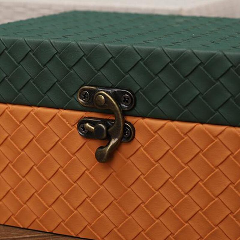 Vintage Large Capacity Imitation Leather Jewelry Box Mirror Necklace Ring Earrings Jewelry Storage Organizer Display Travel Case