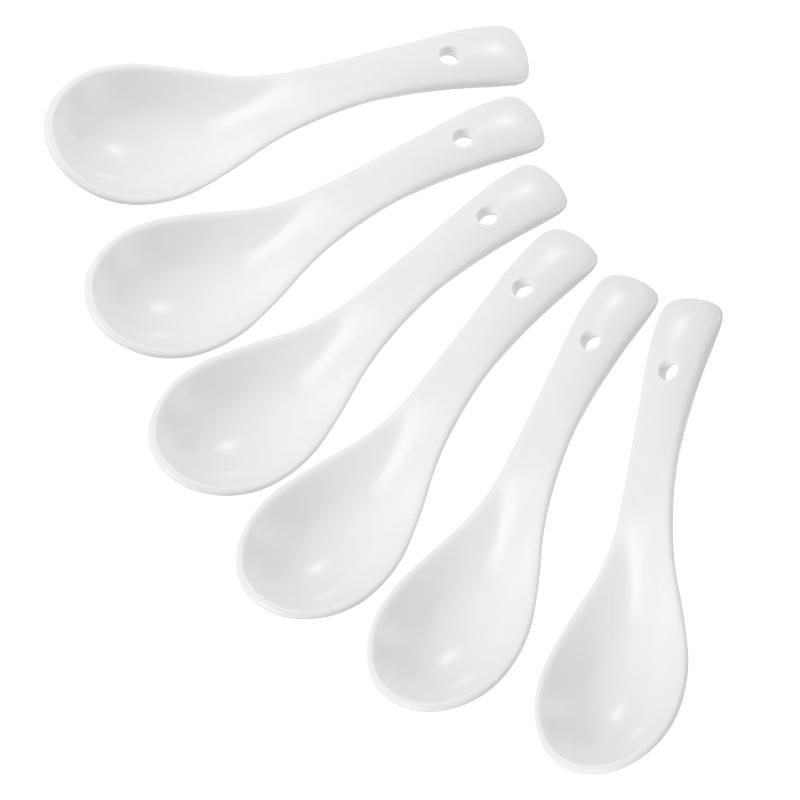MAXCOOK 5.5-inch Ceramic Rice & Soup Spoon Set, 6-Pack