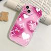 Pink smudge love applies to iPhone17 Pro mobile phone case Apple 16 cream wave 14/13 soft case 15