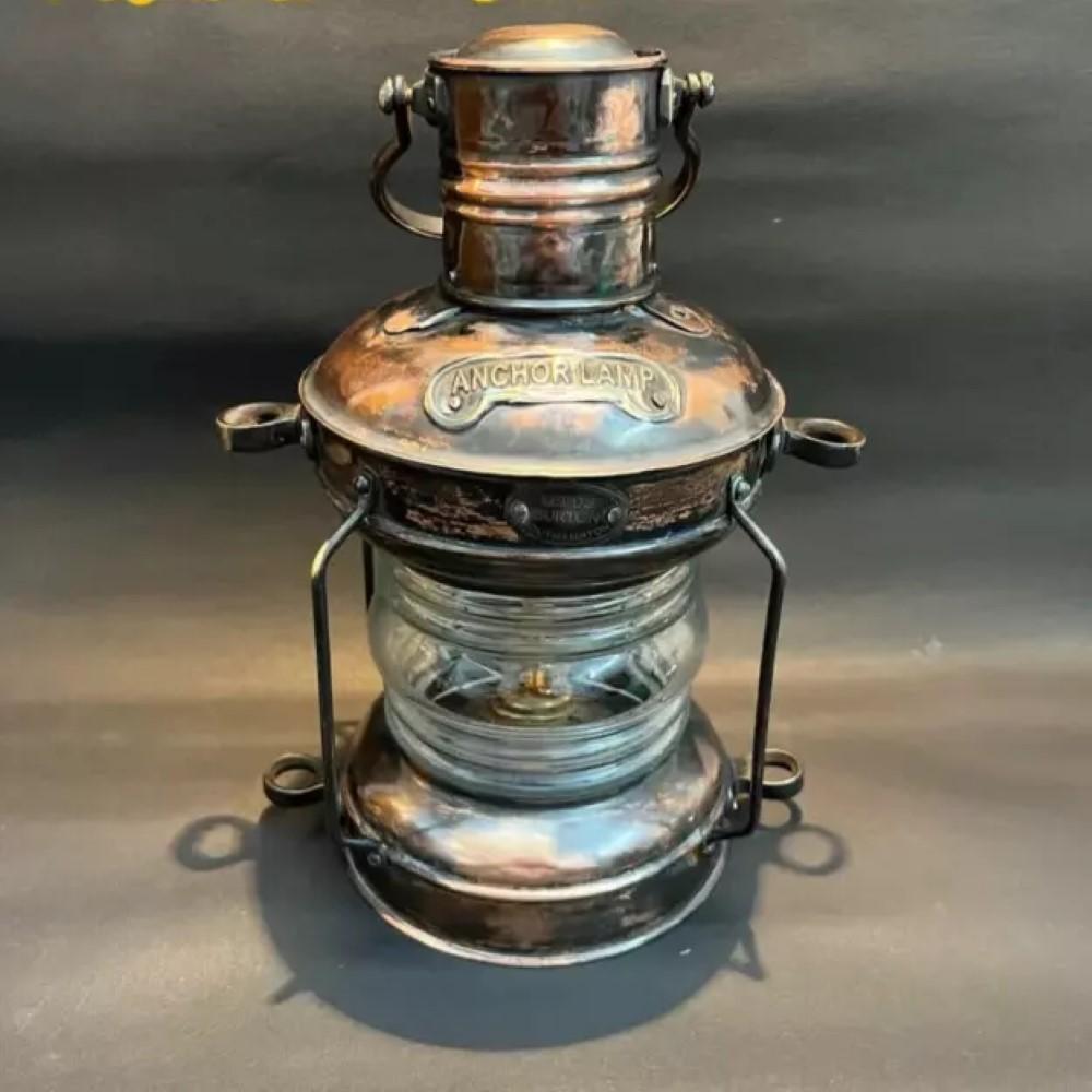 Nautical Brass Antique Oil Lantern – Burton Anchor Ship Lamp, 93.98 Cm