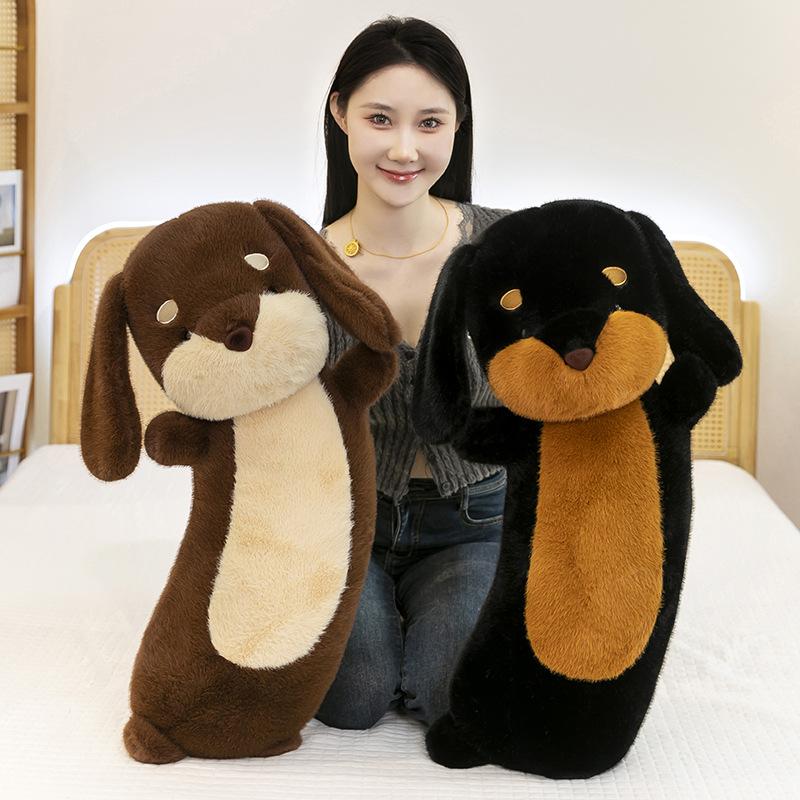 Cute Dachshund Rose Puppy Plush Toy Valentine's Day Gift Sofa Sleeping on Pillow Long Dog Hug Pillow