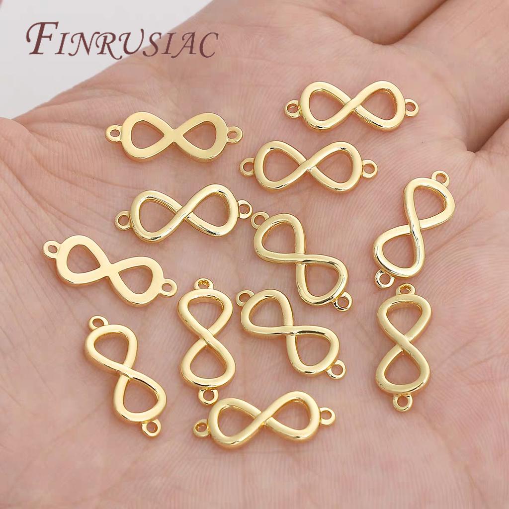 18K Gold Plated Connectors For Jewelry,Brass 8 Shape Connectors For Bracelets Making Accessories,DIY Necklaces Findings