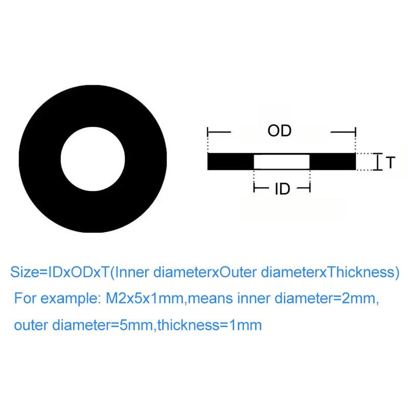 M2 M2.5 M3 M4 M5 M6 M8 M10 M12 M14 M16 M20 Black Nylon Flat Washer Plastic Sealing Hard Washers Insulation Gasket Ring