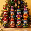 Yousheng 8 Pcs Christmas Snowman Ornaments for Tree Wooden Snowman Wearing Sweater And Hat Christmas Hanging Decorations for Holiday Xmas Party Decor