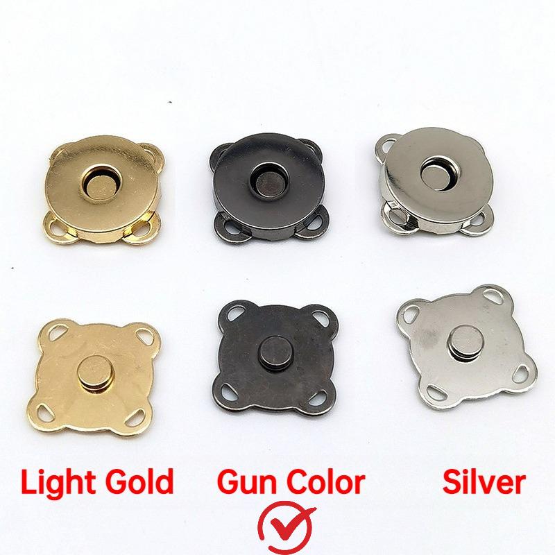30 Sets Magnetischer Druckknopf 18mm Magnetischer Knopf für Kleidung Taschen Geldbörsen Aufnähen von Magnetischen Druckknöpfen für Stoff DIY Basteln(Silber,Gun Color,Helles Gold)