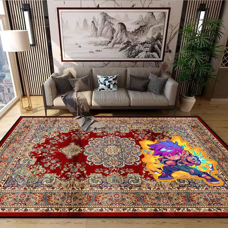Persian Living Room Rugs Decoration Bedroom Deluxe Anti Slip Floor Mats Large Area Carpet Lounge Rug Cartoon Skull Mat