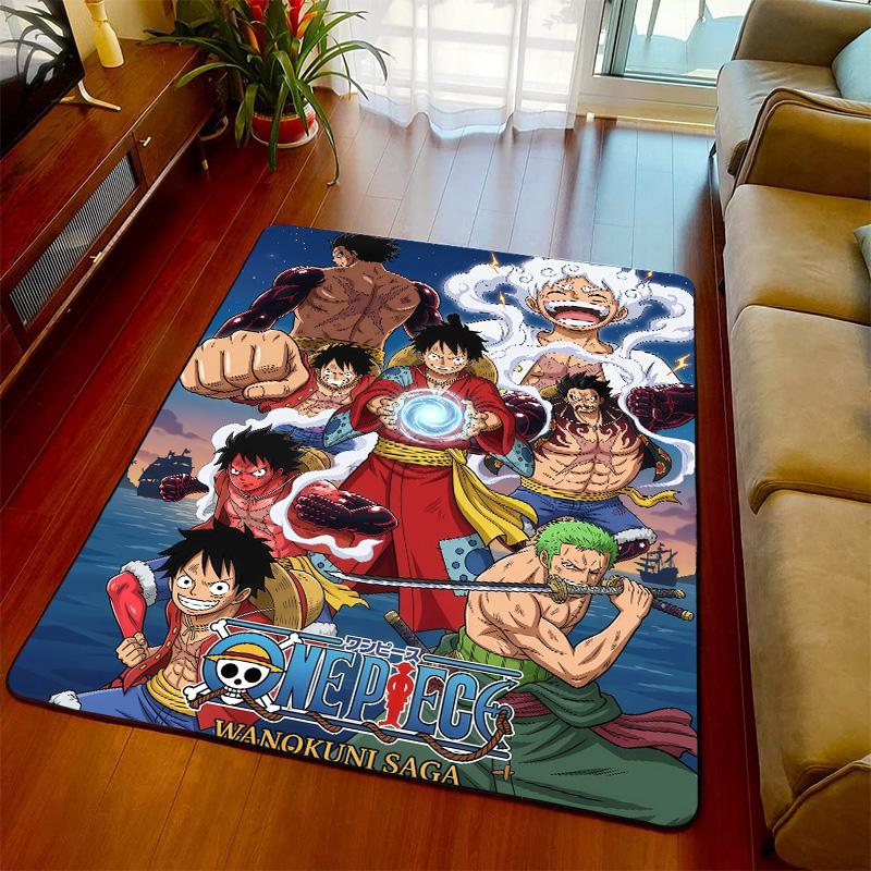 One Piece Room Carpet Rug Anime Floor Mat Soft Texture Non Slip Base for Living Room Bedroom -QJY