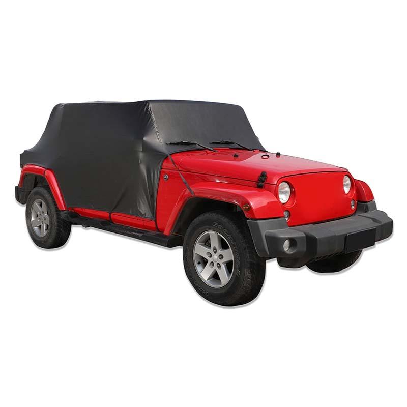 

Водонепроницаемый всепогодный солнцезащитный козырек на лобовое стекло, кожаный автомобильный чехол, подходит для Jeep Wrangler JK JL, 4-дверная версия, внешние аксессуары Leather