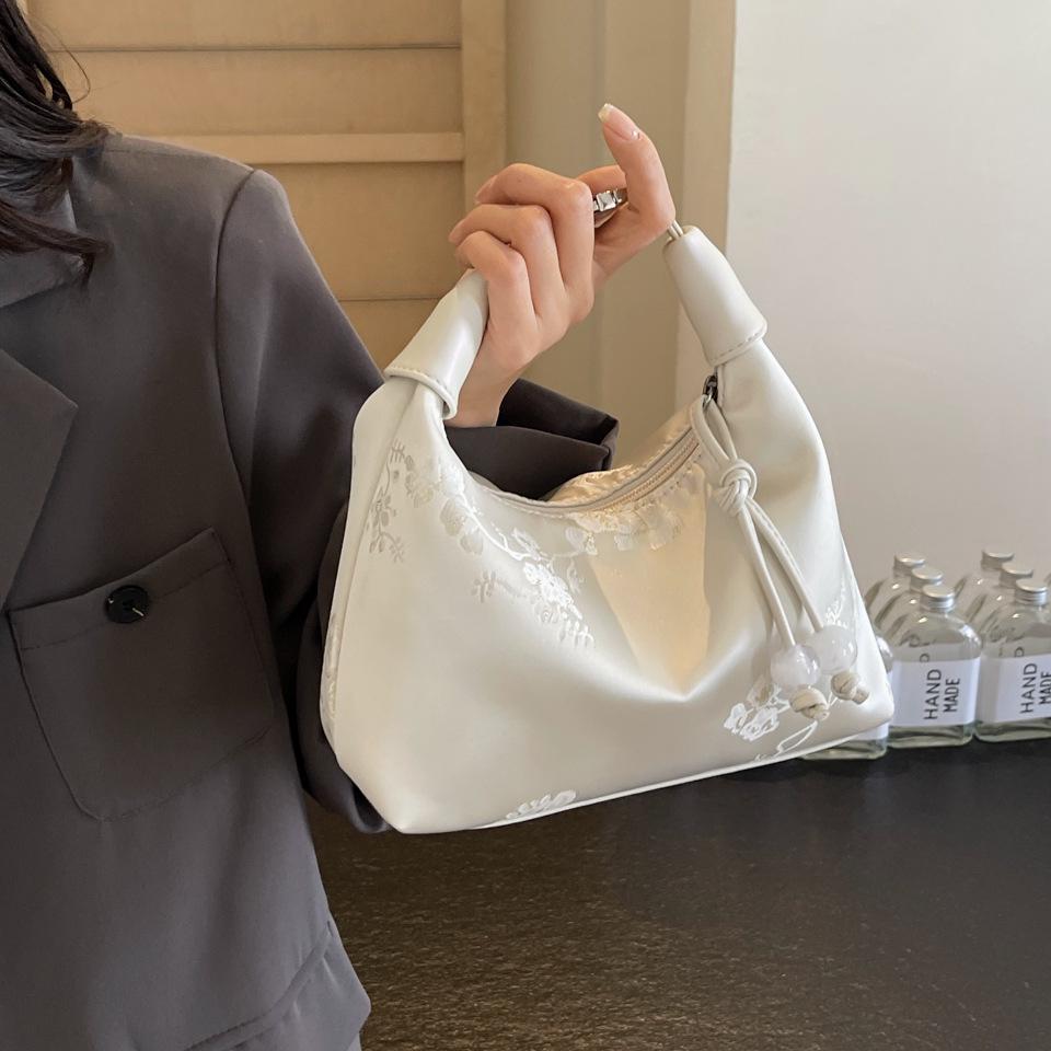 Chinese Embroidery Women's Versatile Underarm Crossbody Handbag