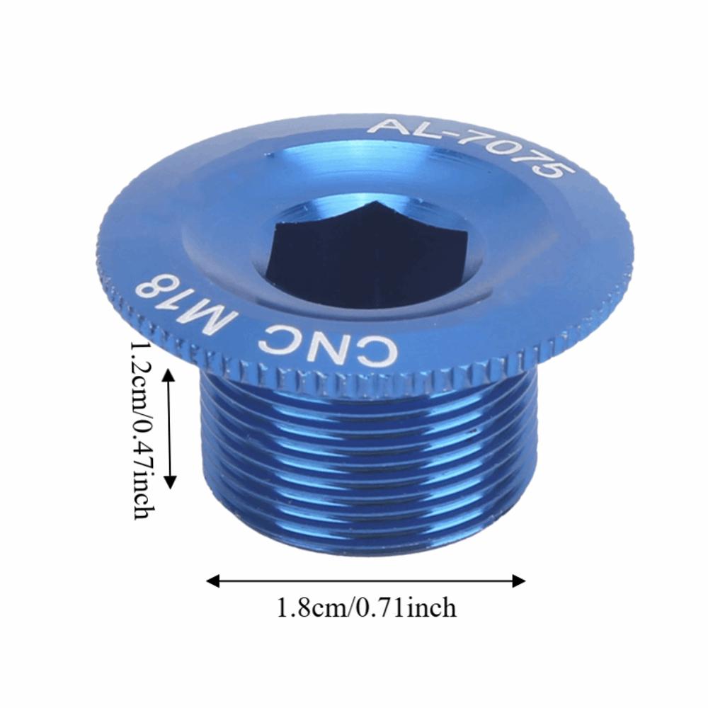 4PCS Blue Bike Crank Arm Bolts M18 Crank Screw Cap Durable Bicycle Crank Fixing Bolts  Bike