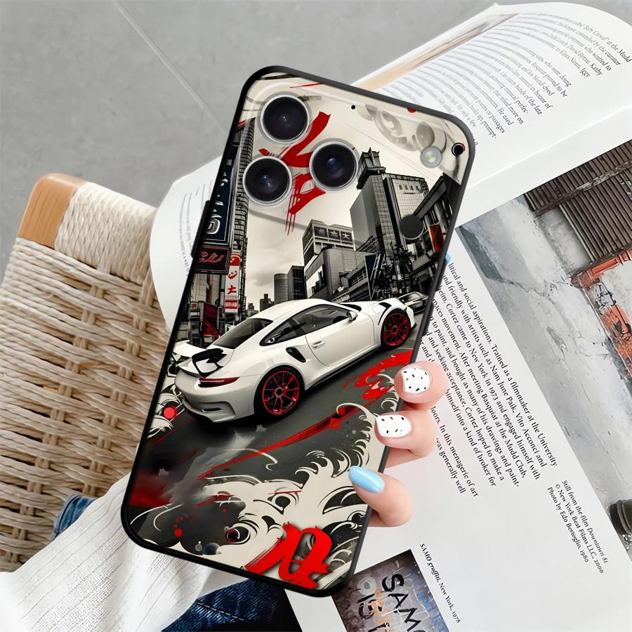 Case for Apple iPhone 17 Pro Max 16 12 14 11 13 Air XR XS MAX 15 Pro 7 8 Funda Phone Cover Cartoon Retro Car