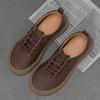 Fashion Mens Casual Shoes Breathable Lightweight Leather Shoes Comfortable Work Shoes Lace-up Walking Sneakers Classic Men Boots